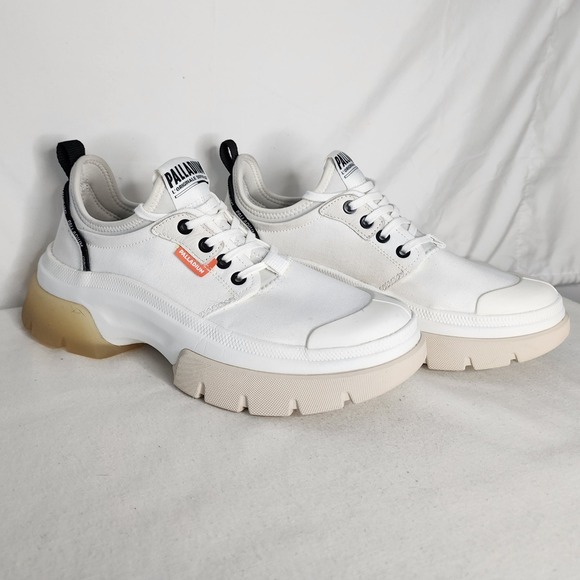 Palladium Shoes - Palladium Platform Sneakers Lug Sole Lace Up Casual Shoes White Size 8